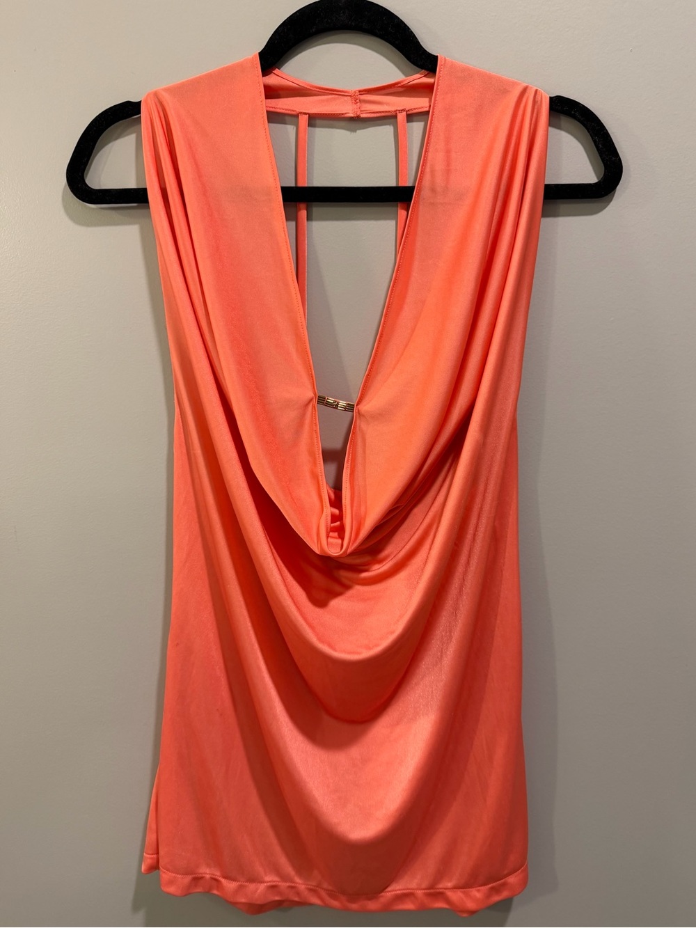 Victoria's Secret Very Sexy Plunge Neck Open Back Mini Dress Coral Size M